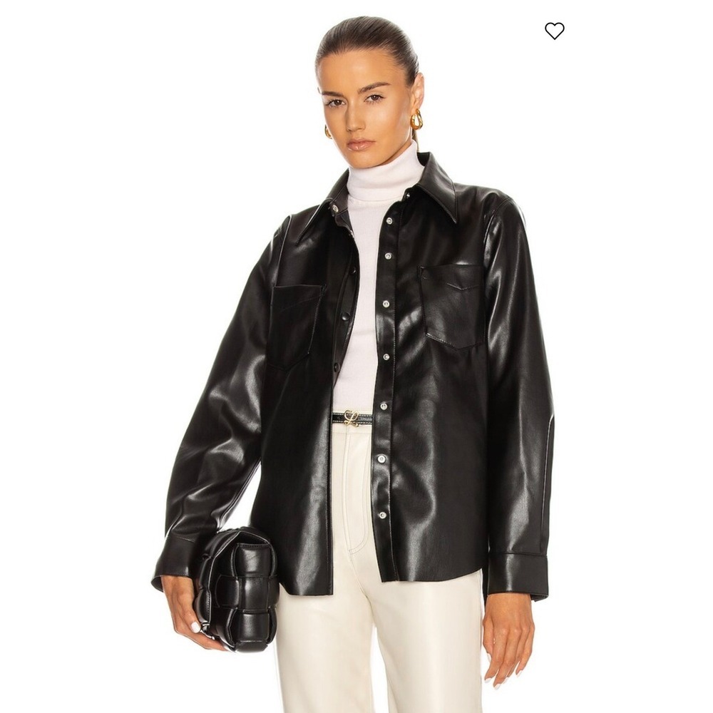 AGOLDE paloma vegan leather shirt XS